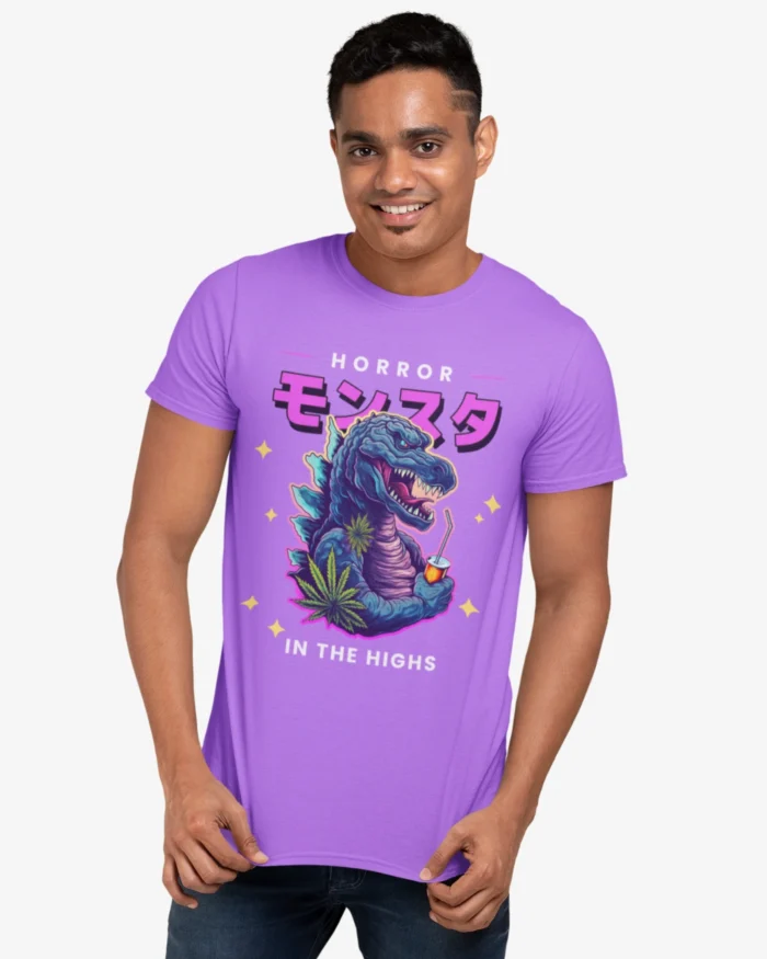 Monsuta Japanese Graphic voilet T shirt 1