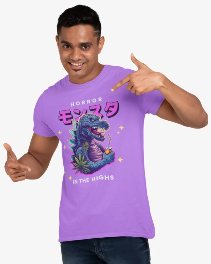 Monsuta Japanese Graphic voilet T shirt 2