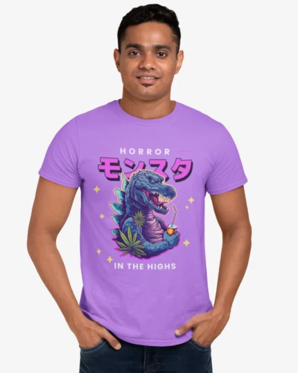 Monsuta Japanese Graphic voilet T shirt 3