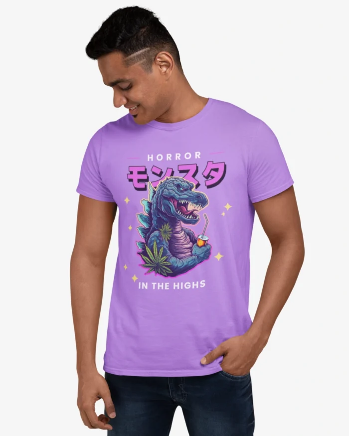 Monsuta Japanese Graphic voilet T shirt