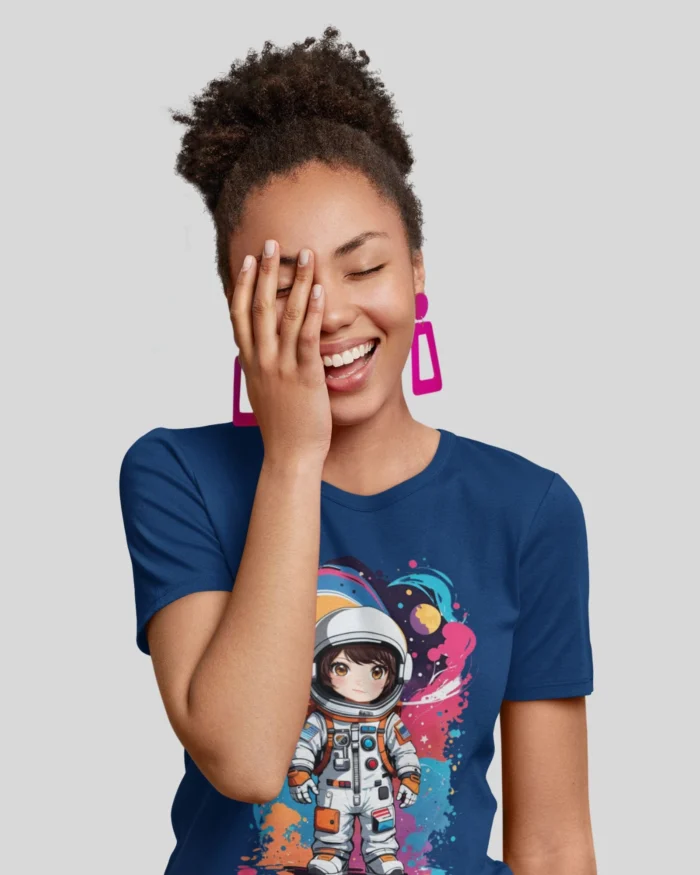 Graphic Girl Astronaut Blue T shirt 2