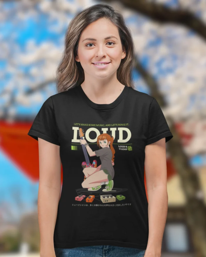 Music Anime Graphic black T shirt 2